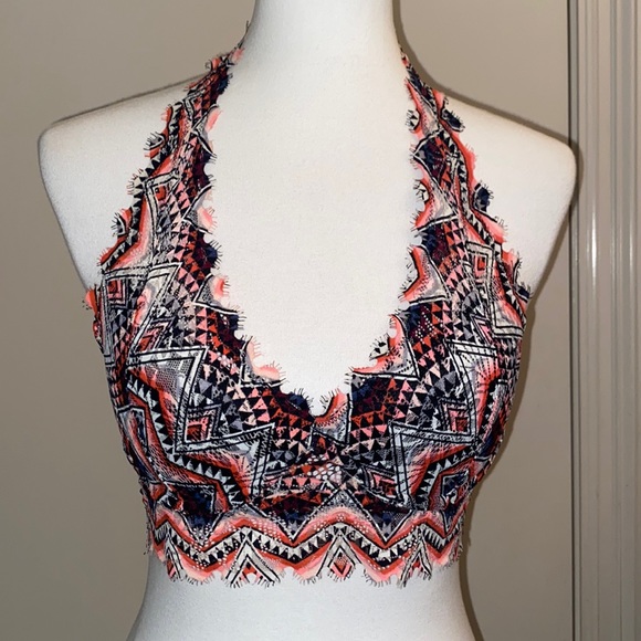 PINK Victoria's Secret Other - NWOT VS PINK Halter Bralette Lightly Lined w Lace; Black,Pink, Red, White Design